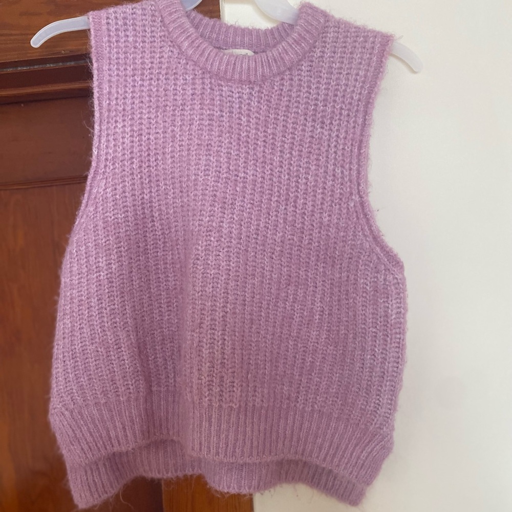 Cozy Lavender Knit Sweater Vest